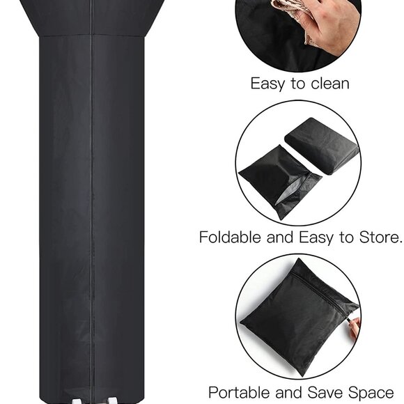 PATIO HEATER COVER WITH ZIPPER AND STORAGE BAG 89'' X 33" X 19" - Picture 3 of 15